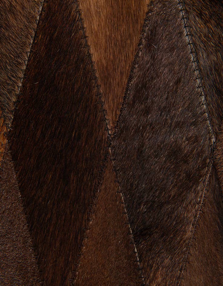 Detail image of  5' 7 x 7' 11 Cowhide Stocks Rug