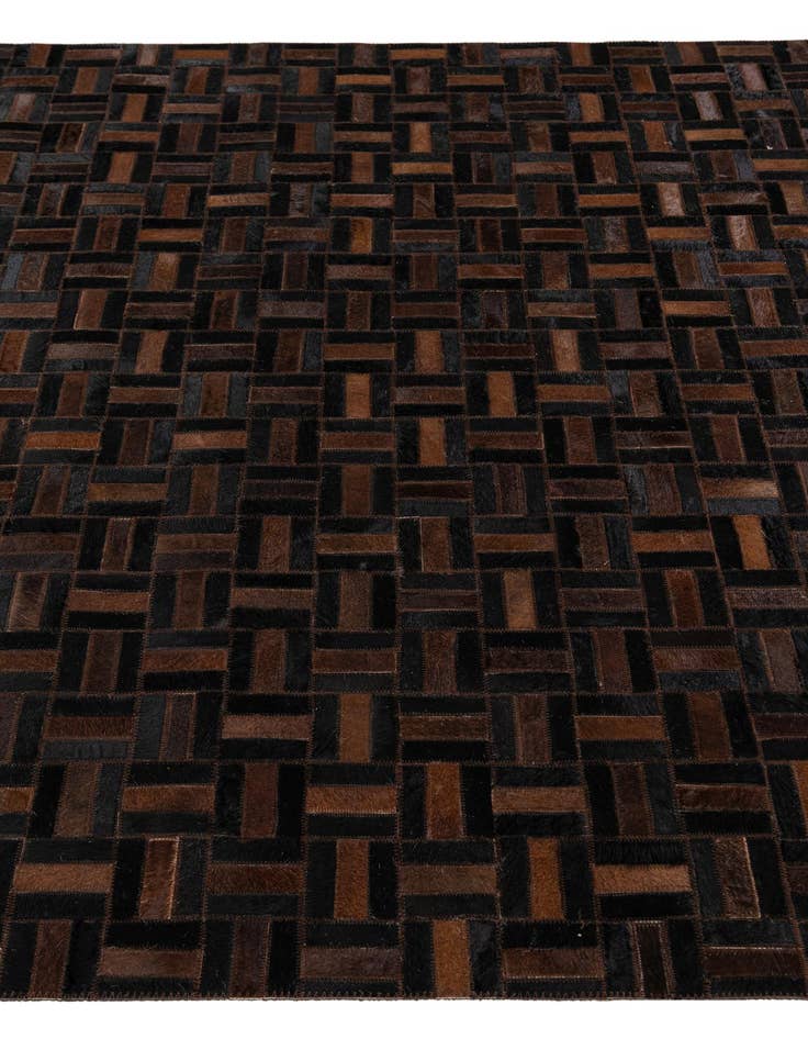 Detail image of  4' 11 x 7' 11 Cowhide Stocks Rug