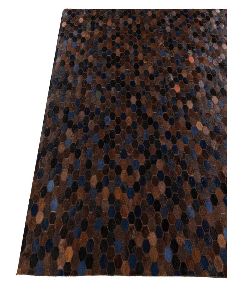 Detail image of  5' 1 x 7' 11 Cowhide Stocks Rug