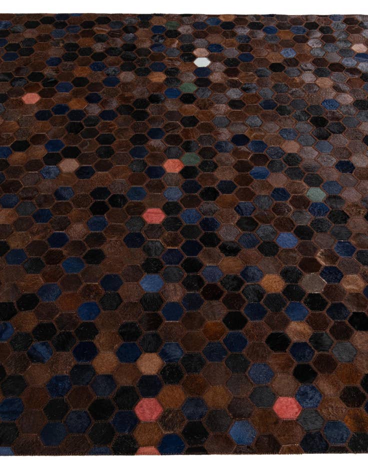 Detail image of  5' 1 x 7' 11 Cowhide Stocks Rug