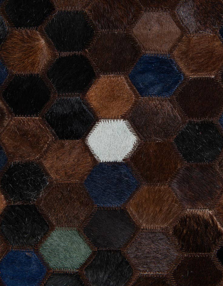 Detail image of  5' 1 x 7' 11 Cowhide Stocks Rug