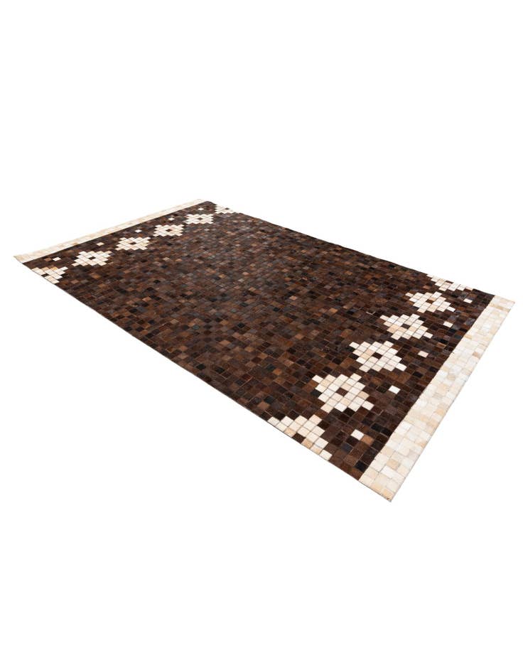 Detail image of  5' 1 x 8' 3 Cowhide Stocks Rug