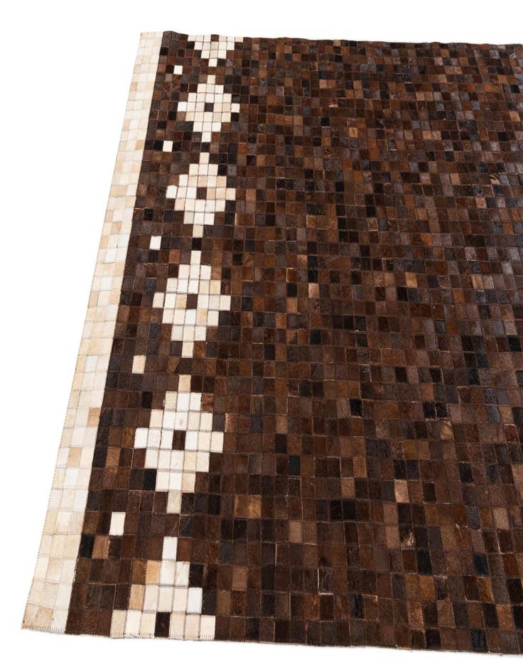 Detail image of  5' 1 x 8' 3 Cowhide Stocks Rug