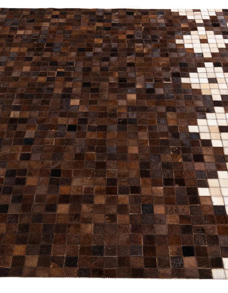 Detail image of  5' 1 x 8' 3 Cowhide Stocks Rug