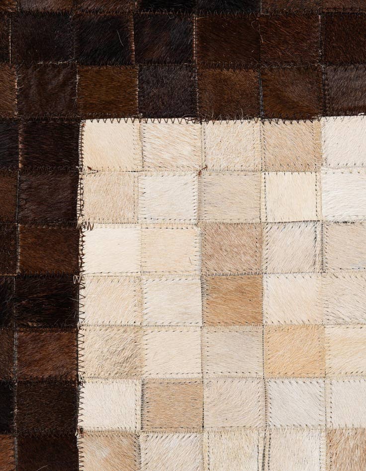 Detail image of  5' 1 x 7' 11 Cowhide Stocks Rug