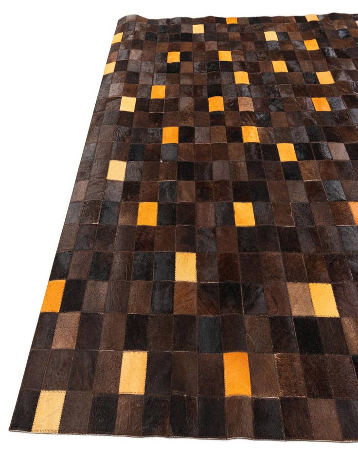 Detail image of  5' 2 x 8' Cowhide Stocks Rug