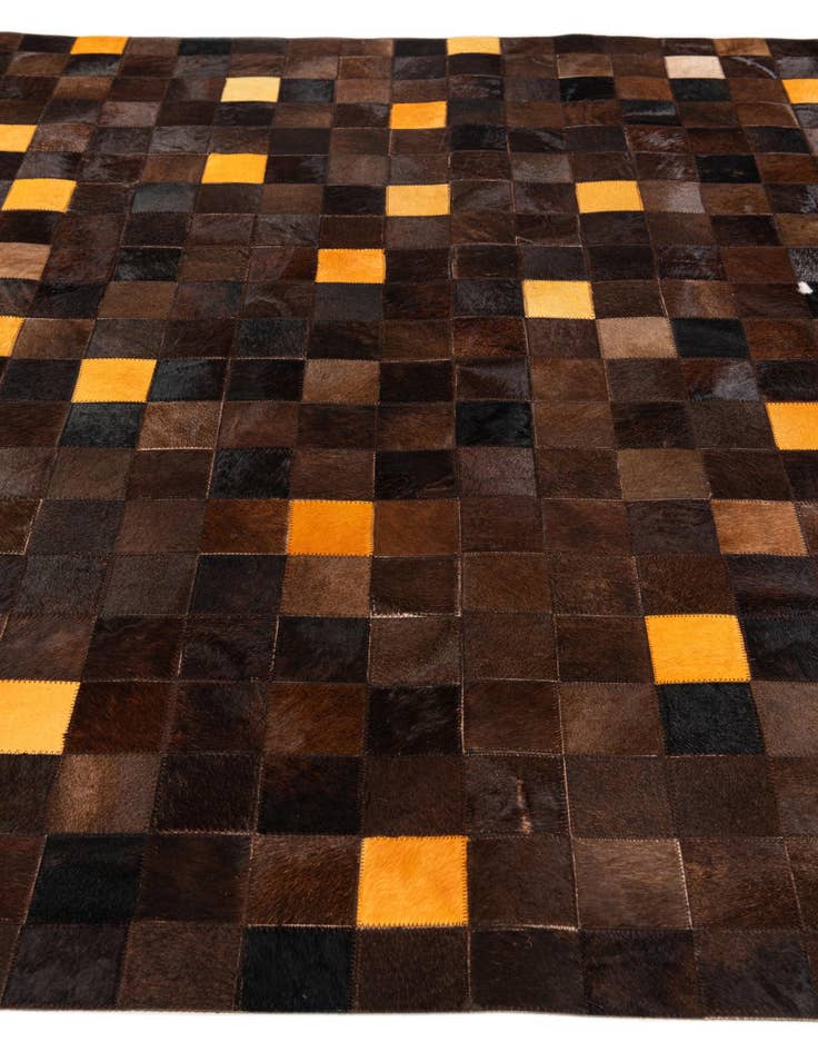 Detail image of  5' 2 x 8' Cowhide Stocks Rug