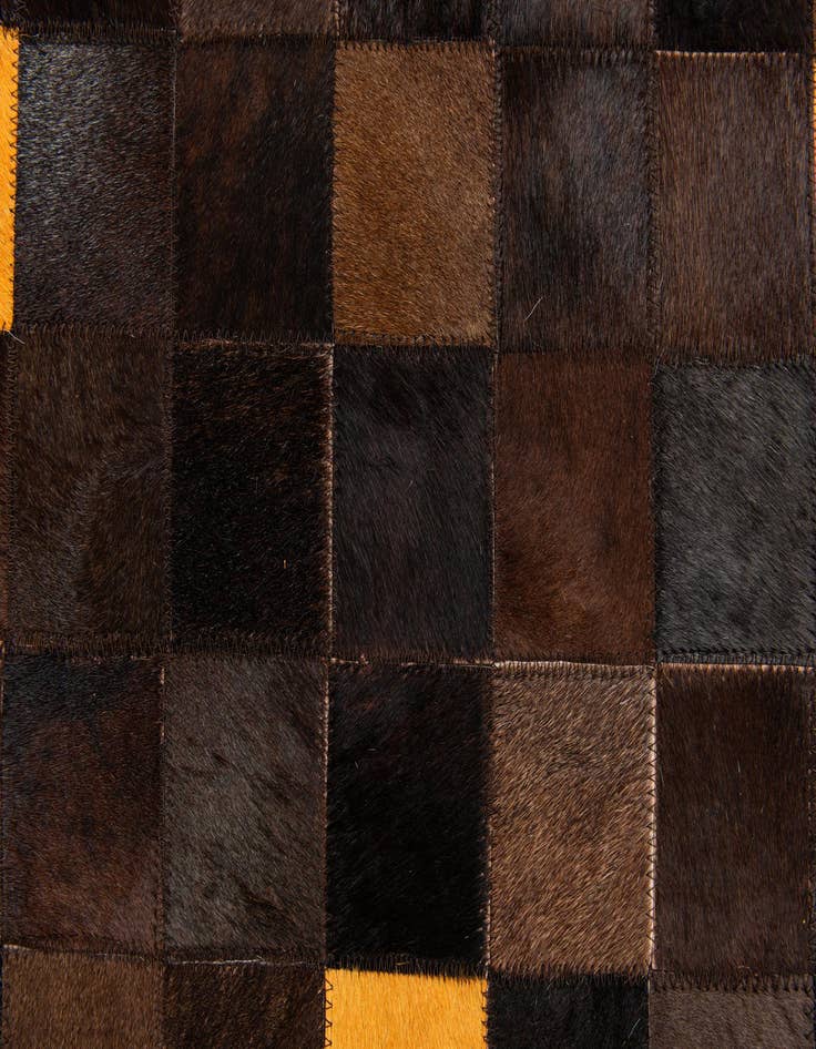 Detail image of  5' 2 x 8' Cowhide Stocks Rug