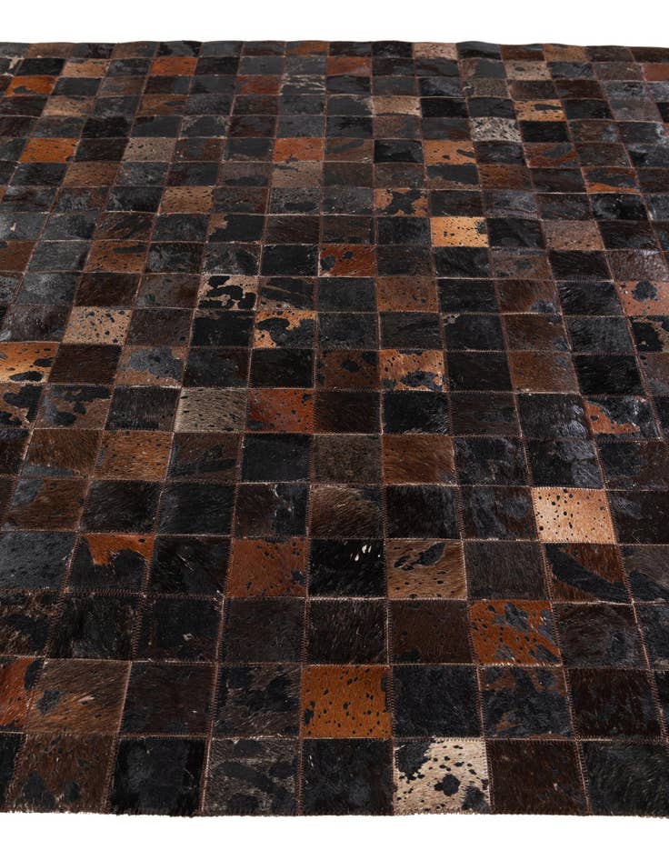 Detail image of  5' 1 x 8' 1 Cowhide Stocks Rug