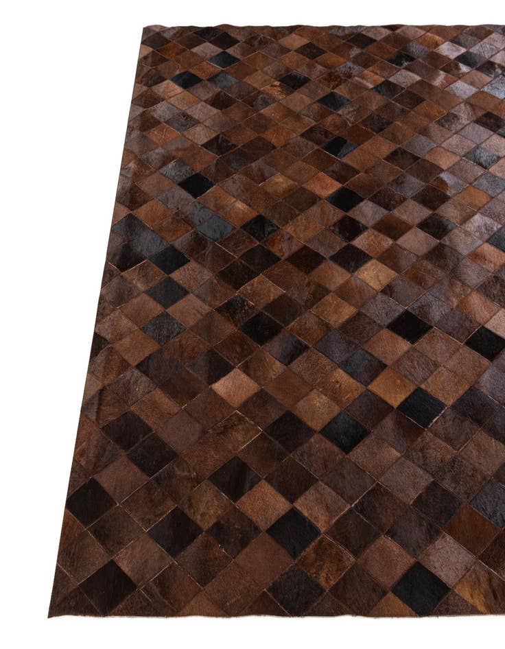 Detail image of  5' 8 x 8' Cowhide Stocks Rug