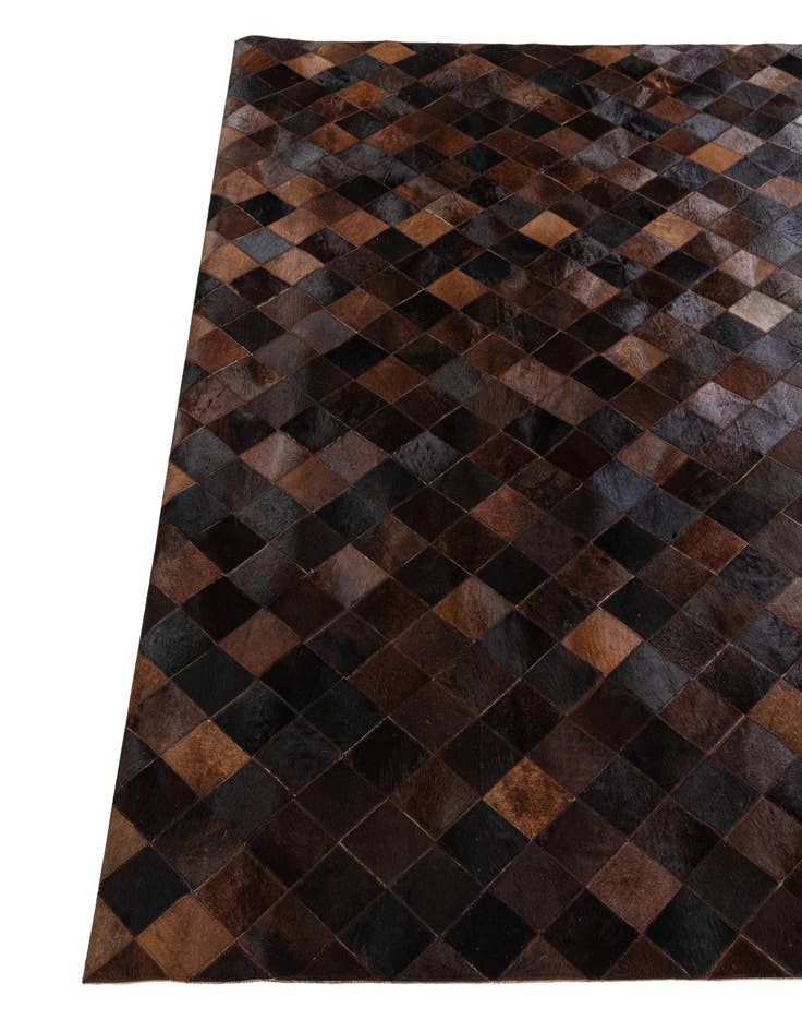 Detail image of  5' 8 x 8' Cowhide Stocks Rug