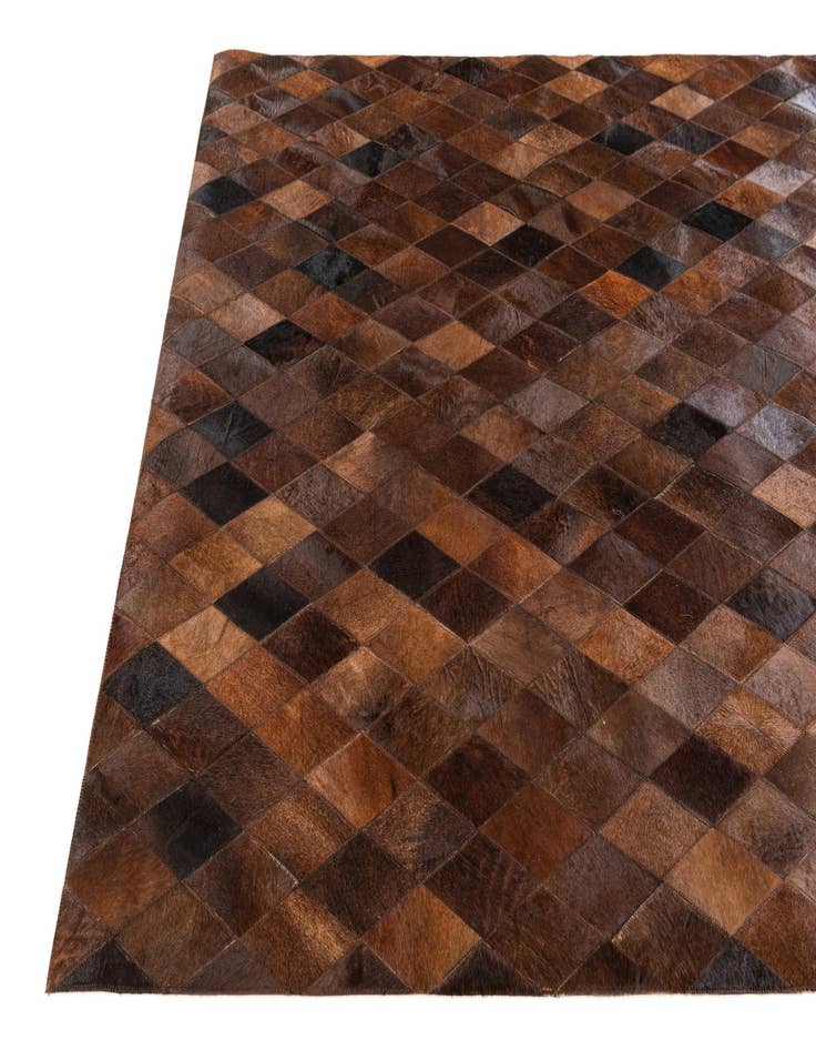 Detail image of  4' 8 x 6' 6 Cowhide Stocks Rug