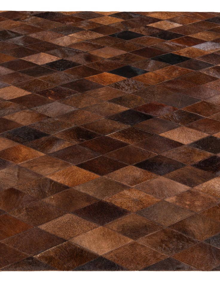Detail image of  4' 8 x 6' 6 Cowhide Stocks Rug