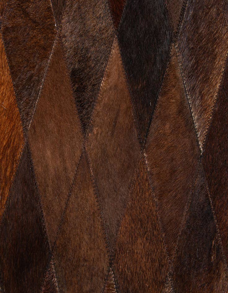 Detail image of  4' 8 x 6' 6 Cowhide Stocks Rug