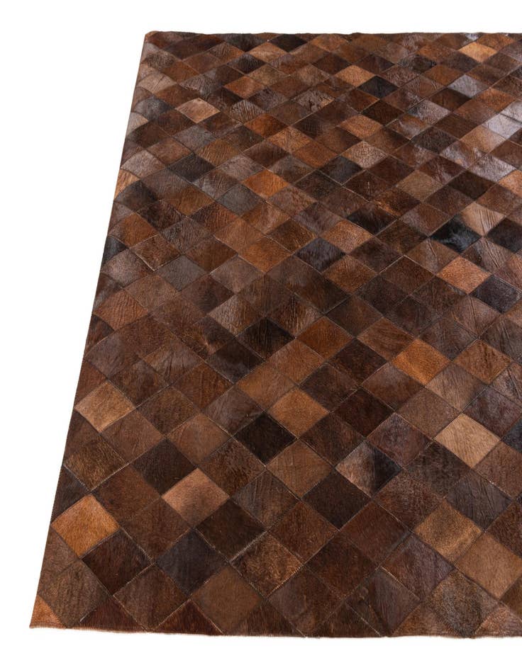 Detail image of  4' 8 x 6' 6 Cowhide Stocks Rug