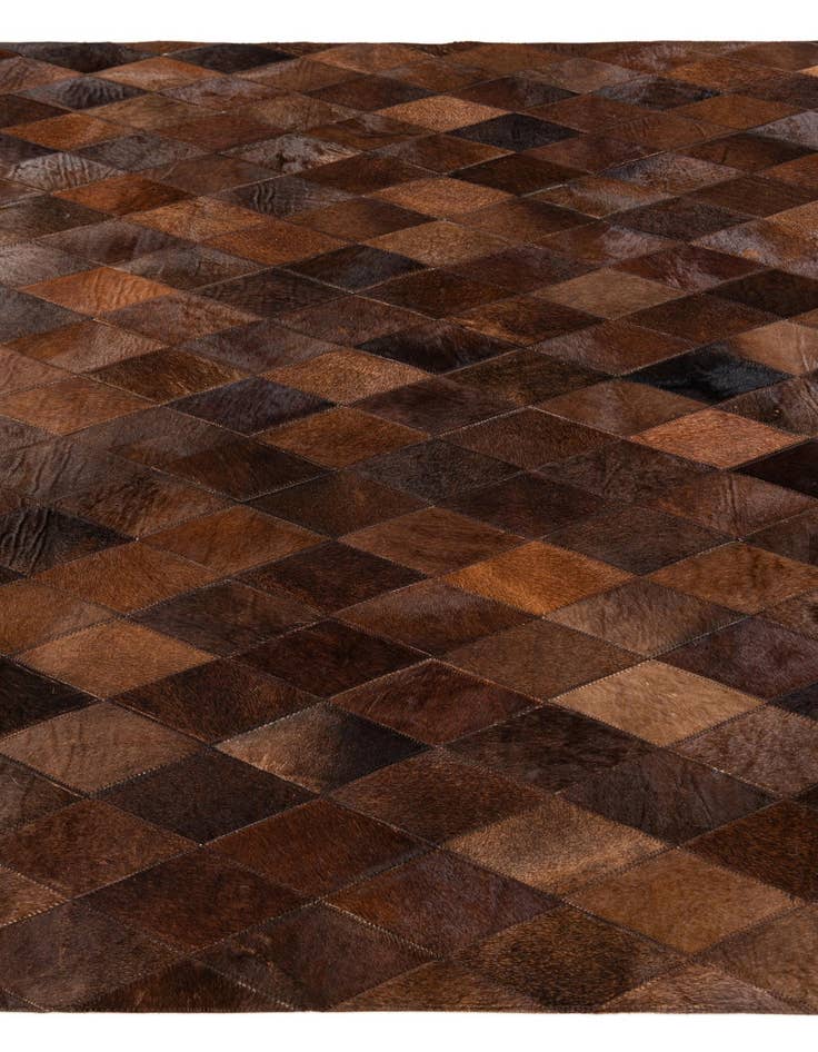 Detail image of  4' 8 x 6' 6 Cowhide Stocks Rug