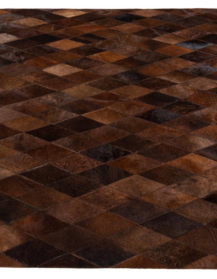 Detail image of  4' 8 x 6' 6 Cowhide Stocks Rug
