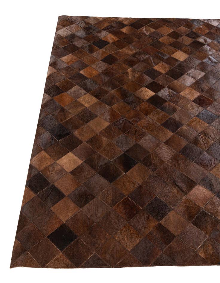 Detail image of  4' 7 x 6' 6 Cowhide Stocks Rug