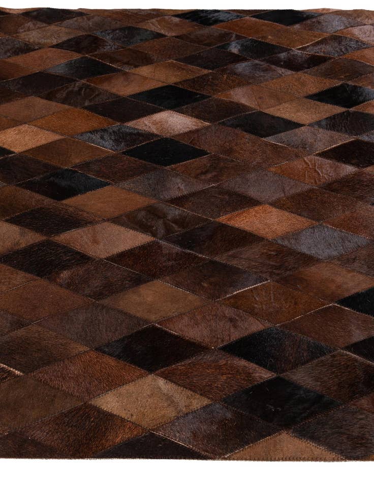 Detail image of  4' 1 x 5' 10 Cowhide Stocks Rug