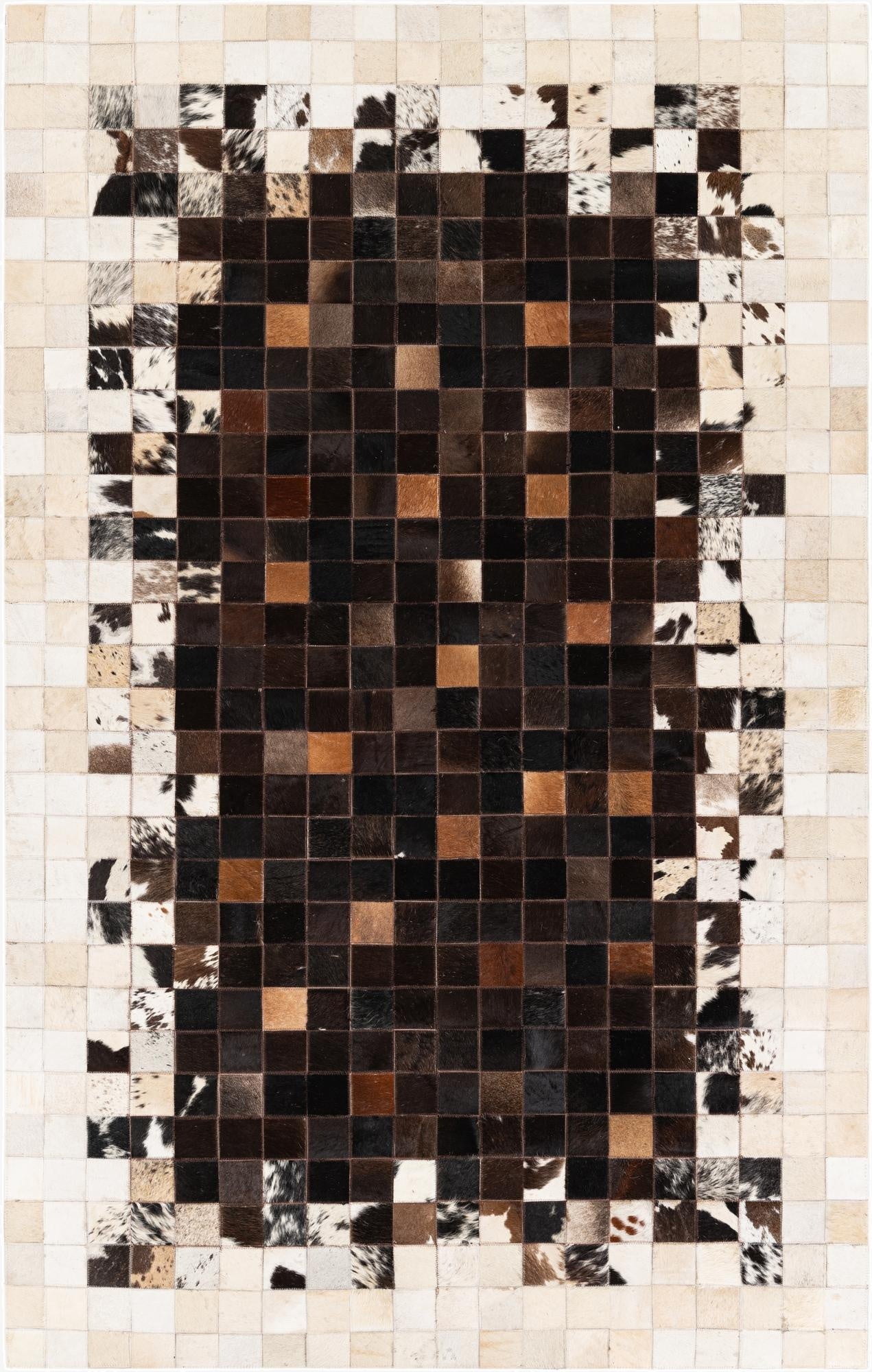  4' 11 x 7' 10 Cowhide Stocks Rug