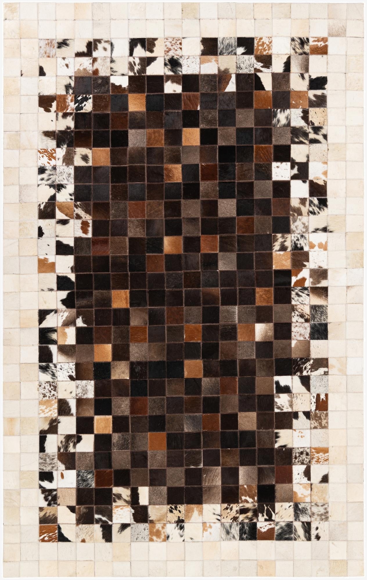  4' 11 x 7' 10 Cowhide Stocks Rug