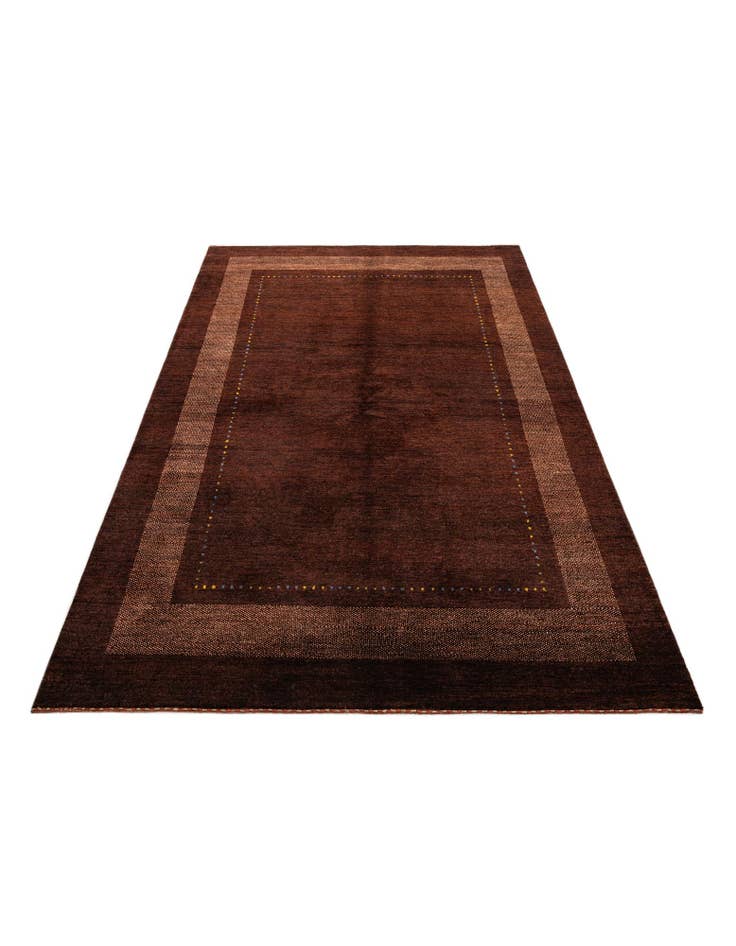 Detail image of  4' 10 x 7'  Hand Knotted Gabbeh Wool Rug