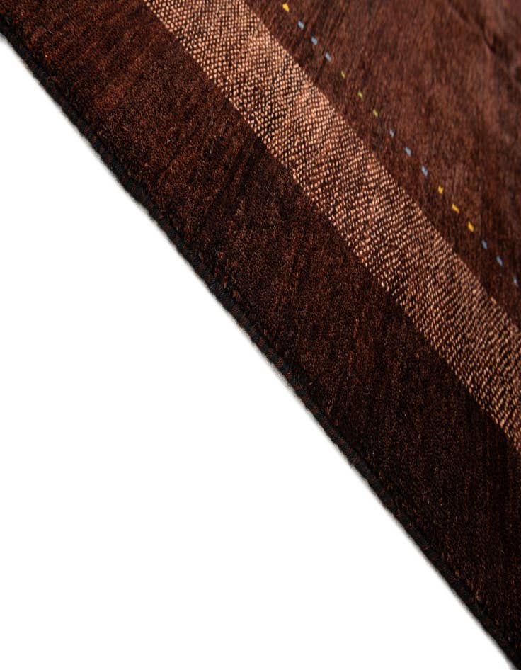 Detail image of  4' 10 x 7'  Hand Knotted Gabbeh Wool Rug