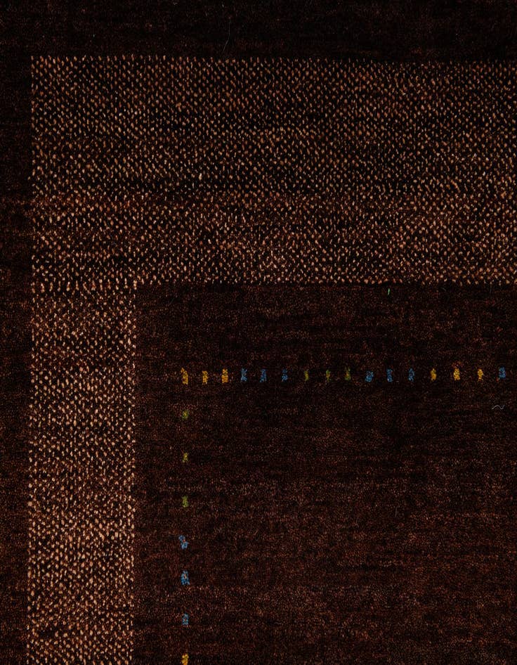 Detail image of  4' 10 x 7'  Hand Knotted Gabbeh Wool Rug