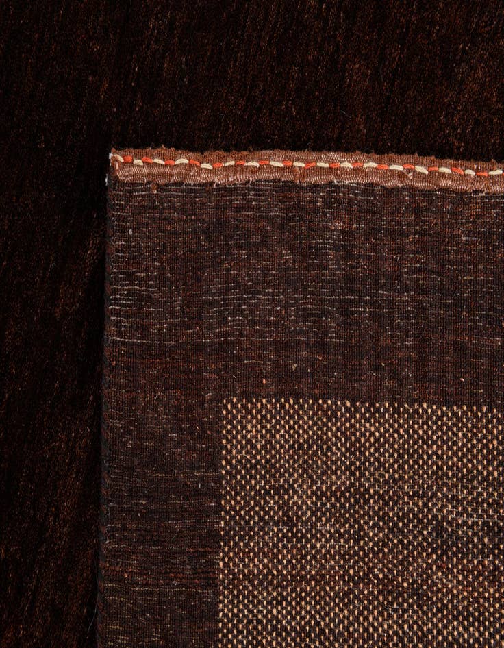 Detail image of  4' 10 x 7'  Hand Knotted Gabbeh Wool Rug