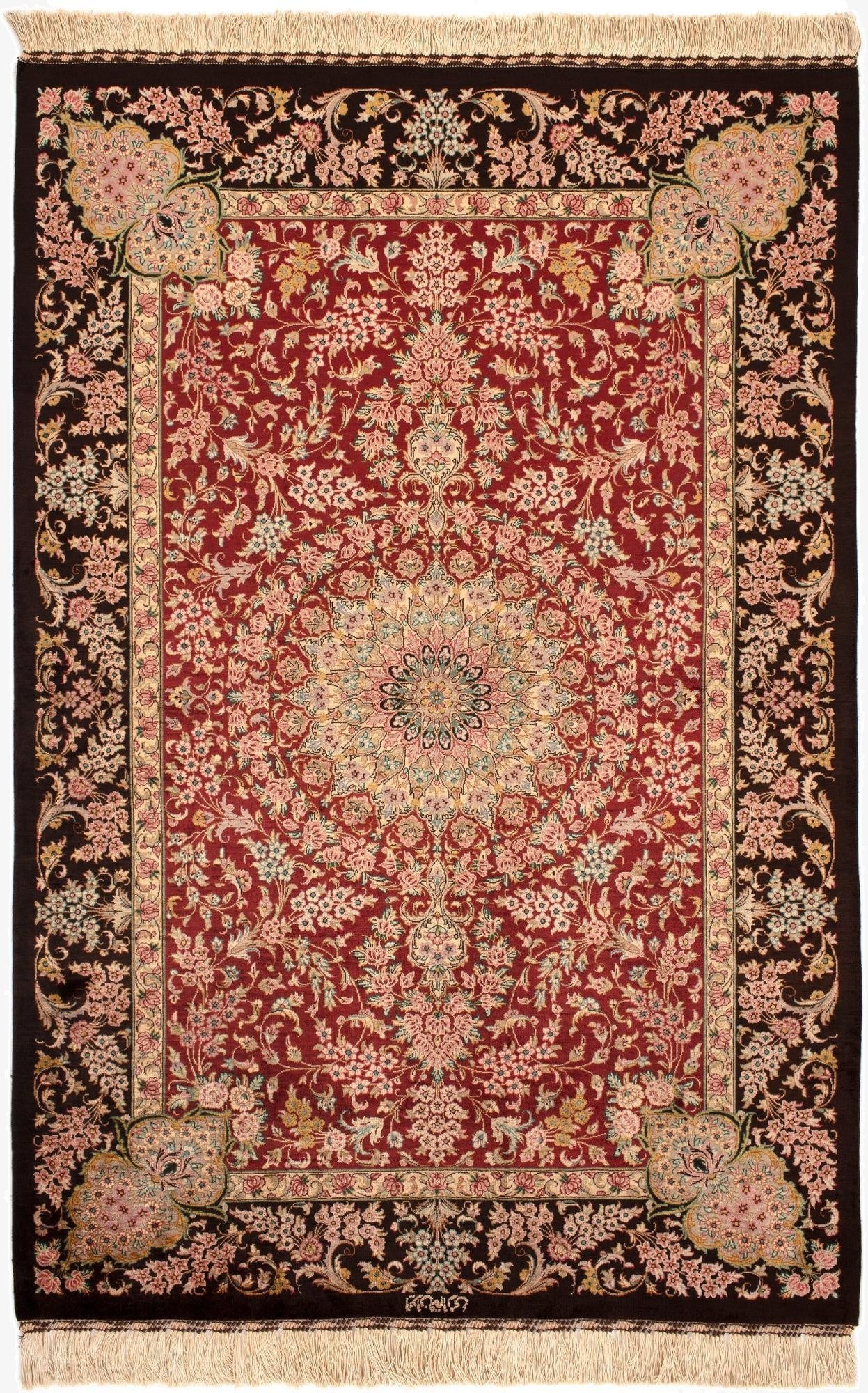  3' 3 x 4' 11 Ghom Silk Rug