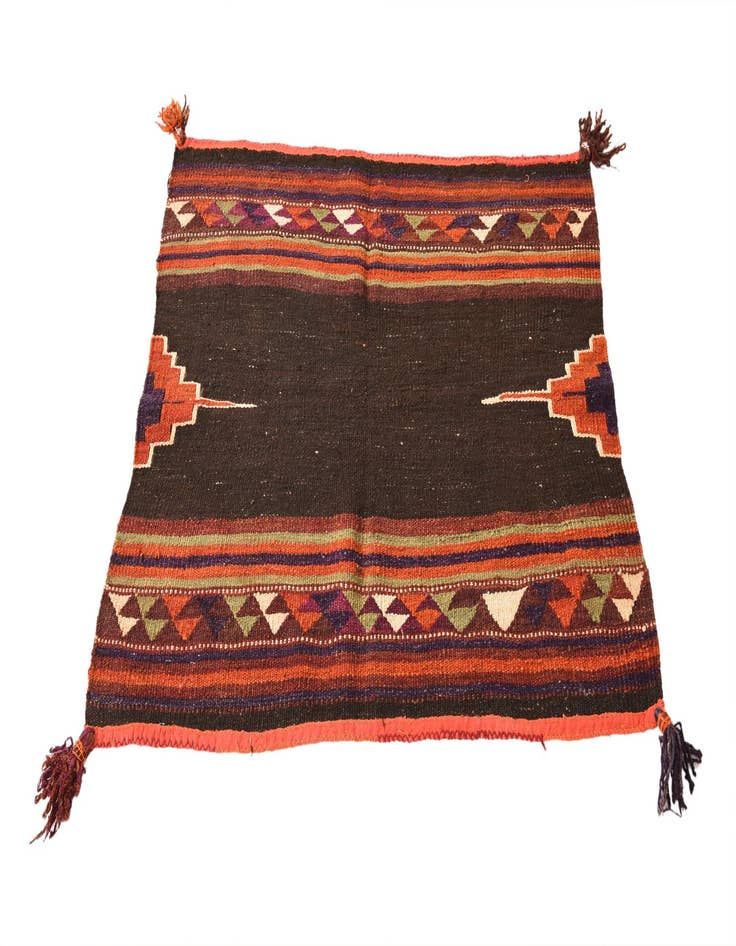 Detail image of  3' 3 x 3' 10  Hand Woven Kilim Fars Wool Rug