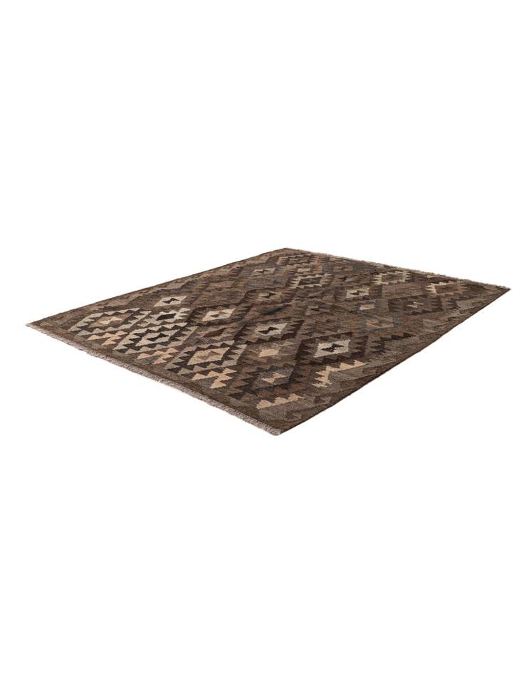 Detail image of  5' 2 x 6' 6  Hand Woven Kilim Maymana Wool Rug