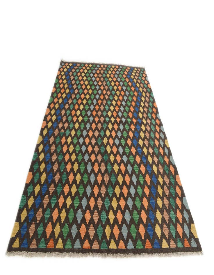 Detail image of  5' 8 x 7' 8  Hand Woven Kilim Modern Wool Rug