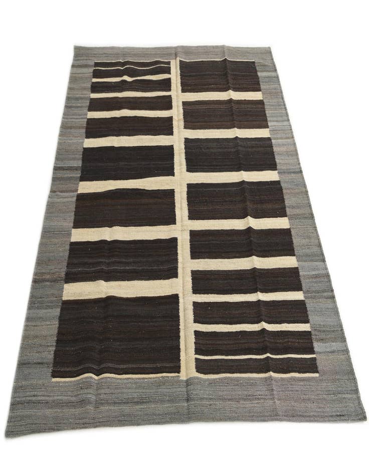 Detail image of  5' x 6' 4  Hand Woven Kilim Modern Wool Rug