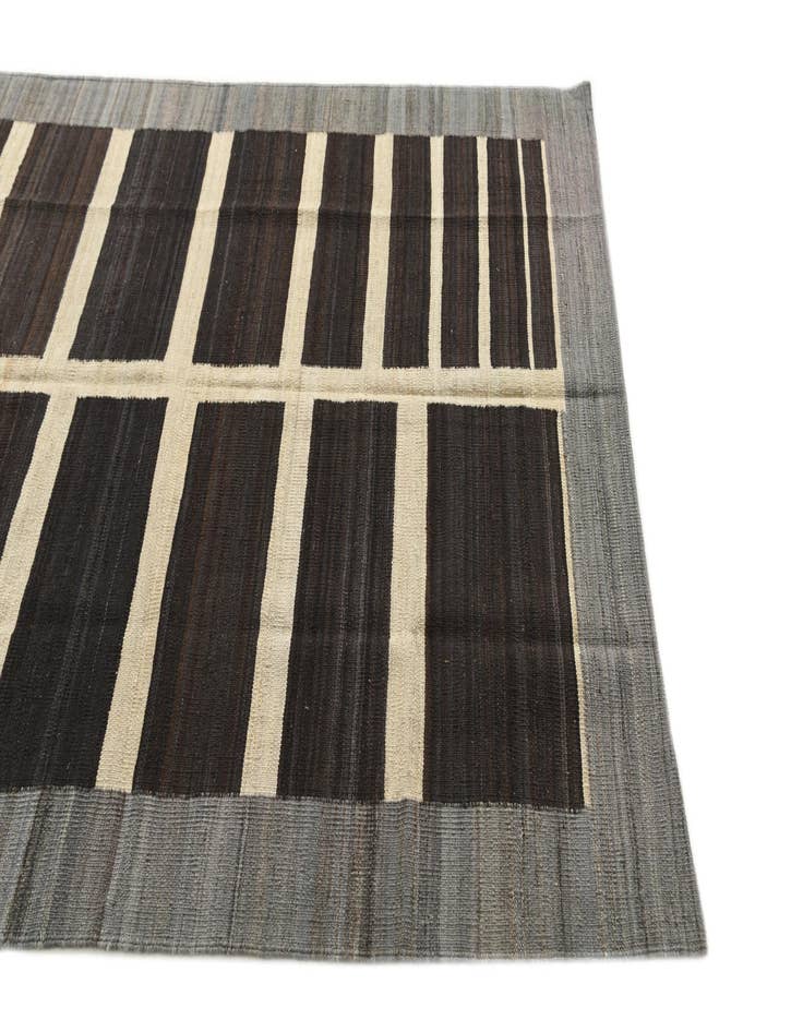 Detail image of  5' x 6' 4  Hand Woven Kilim Modern Wool Rug