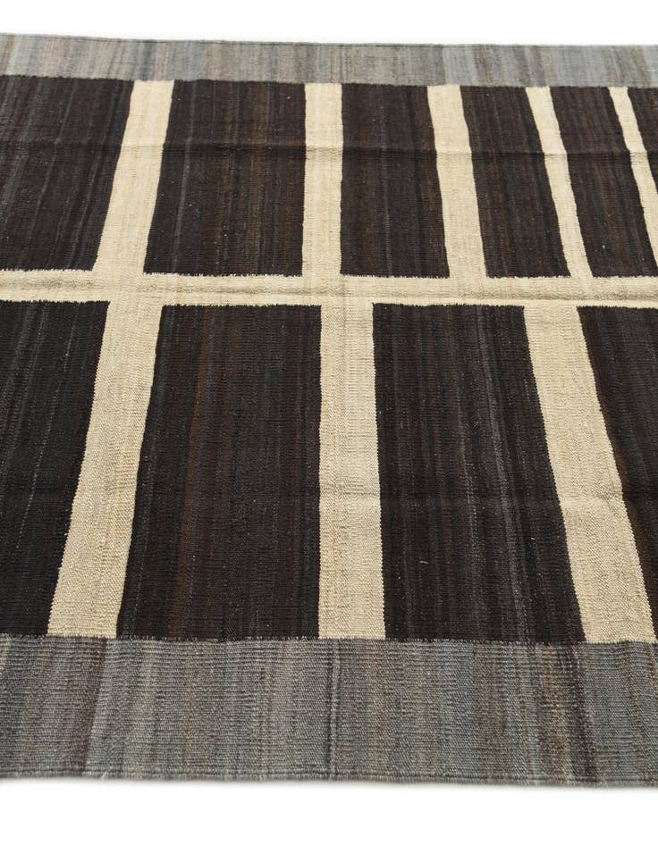 Detail image of  5' x 6' 4  Hand Woven Kilim Modern Wool Rug