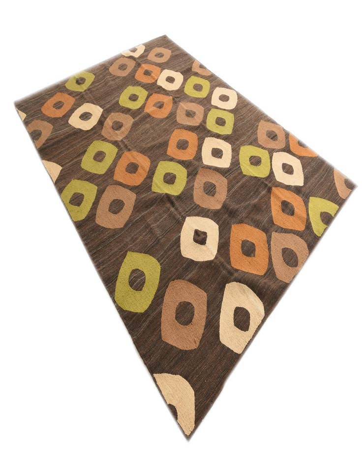 Detail image of  7' 4 x 10'  Hand Woven Kilim Modern Rug