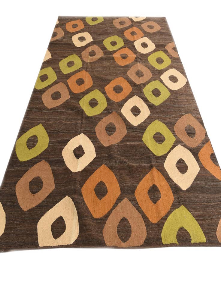 Detail image of  7' 4 x 10'  Hand Woven Kilim Modern Rug