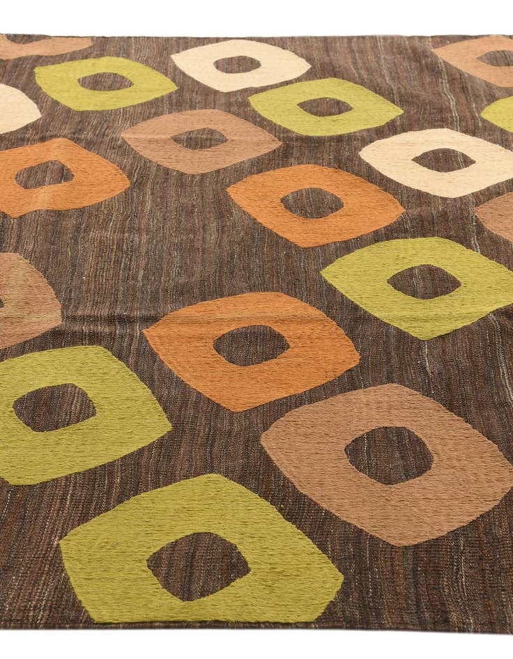 Detail image of  7' 4 x 10'  Hand Woven Kilim Modern Rug
