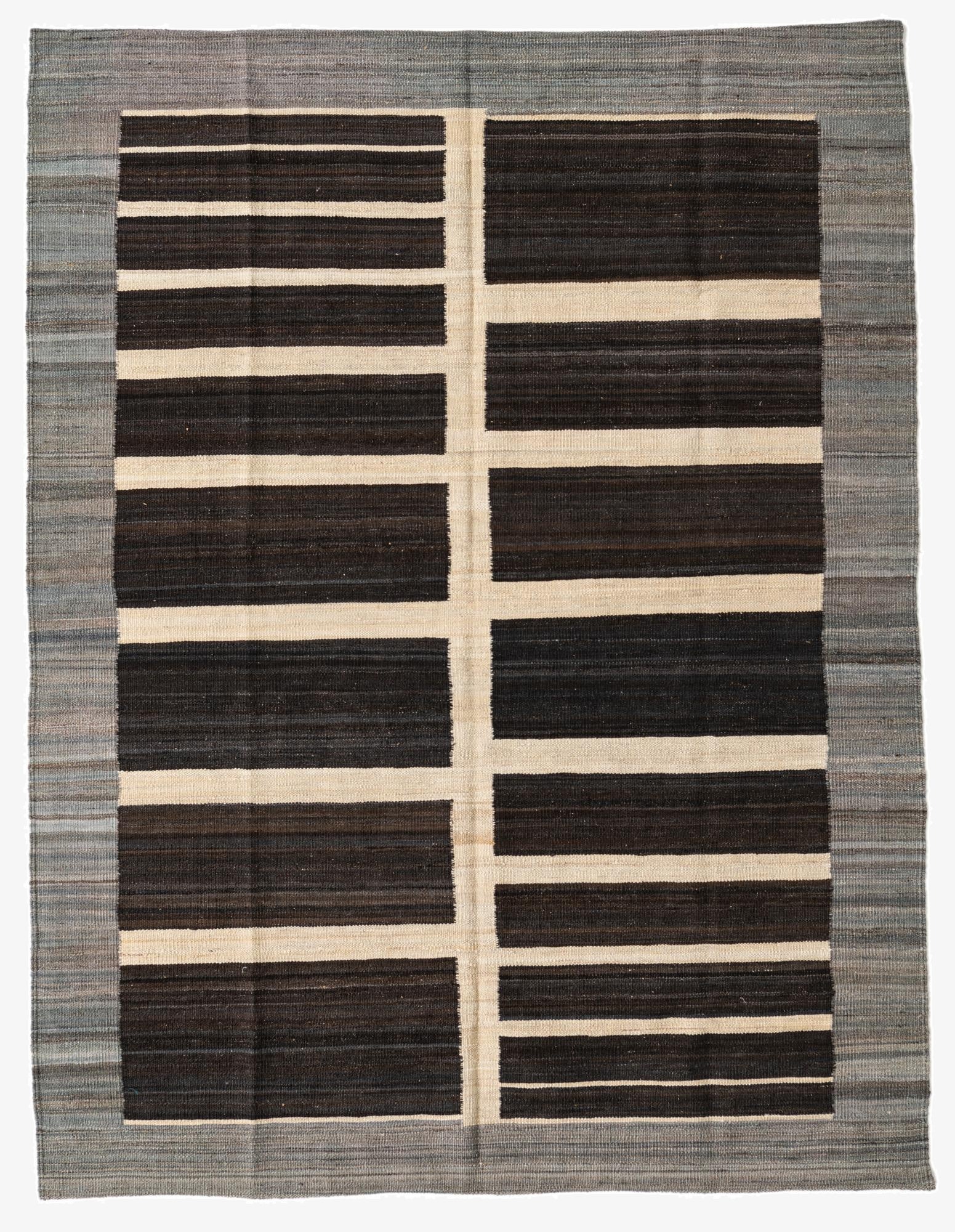  5' x 6' 4  Hand Woven Kilim Modern Wool Rug