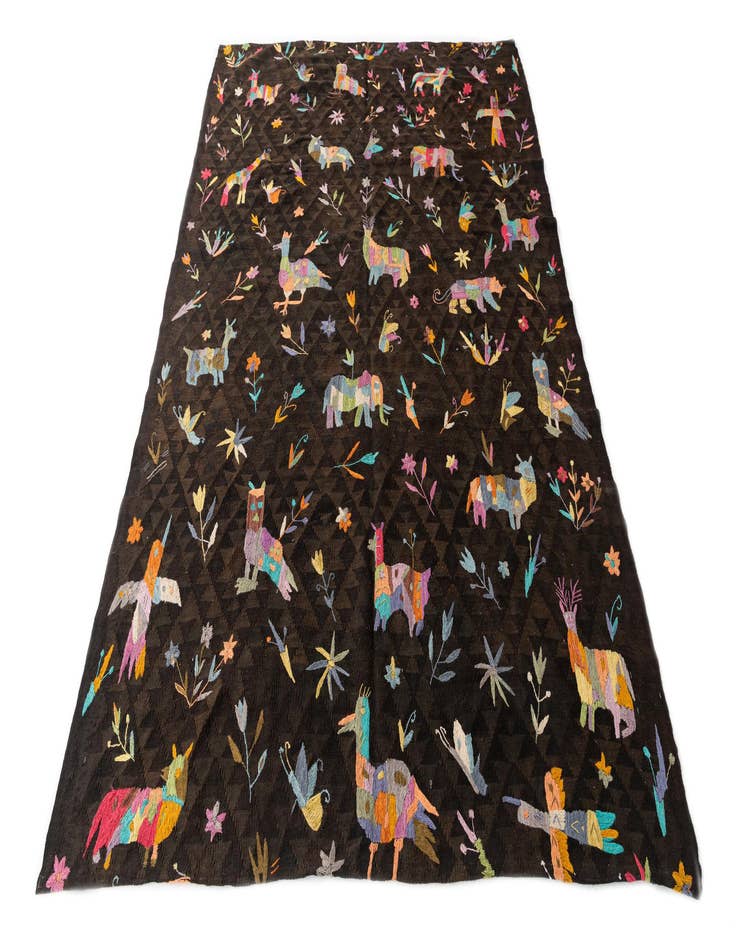 Detail image of  6' x 9'  Hand Woven Kilim Suzani Wool Rug