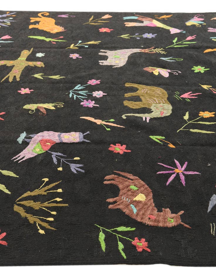 Detail image of  6' 2 x 9' 6  Hand Woven Kilim Suzani Wool Rug