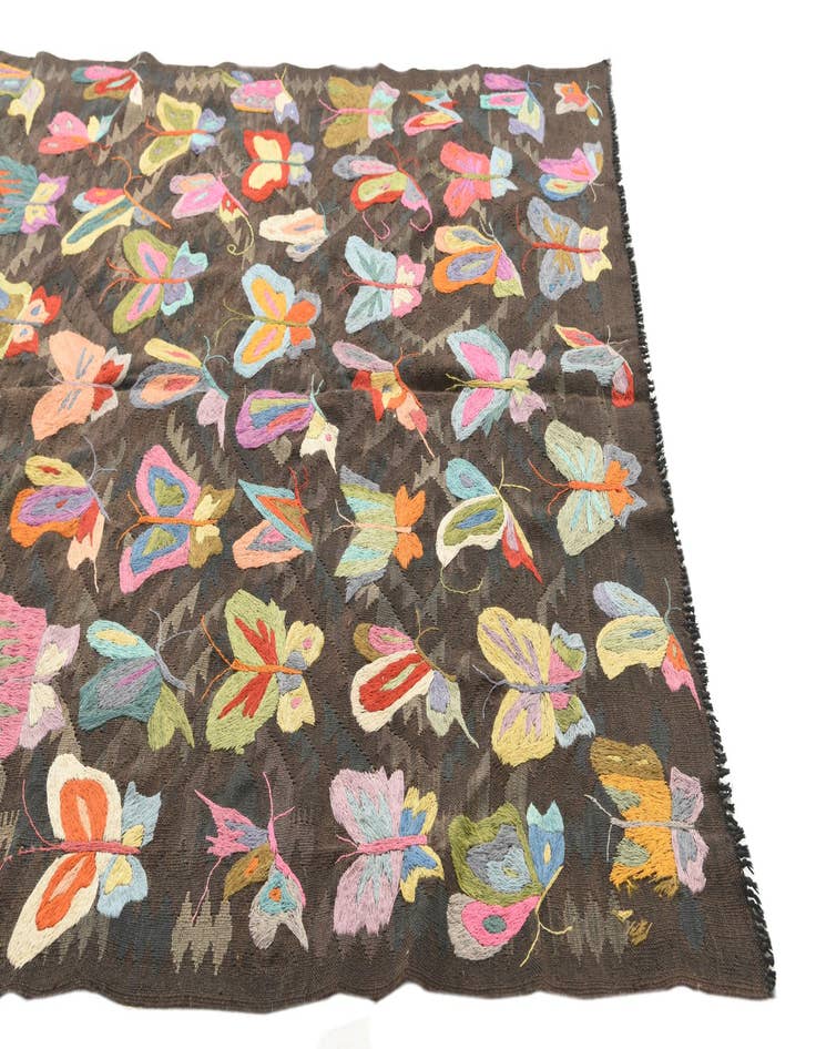 Detail image of  5' 4 x 7' 9  Hand Woven Kilim Suzani Wool Rug