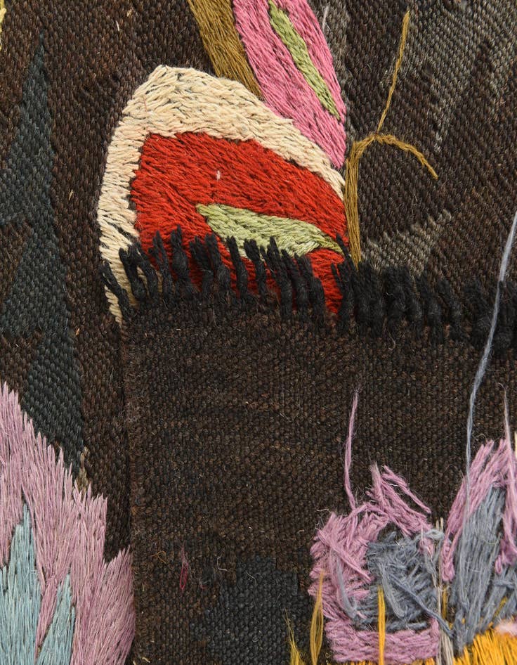 Detail image of  5' 4 x 7' 9  Hand Woven Kilim Suzani Wool Rug