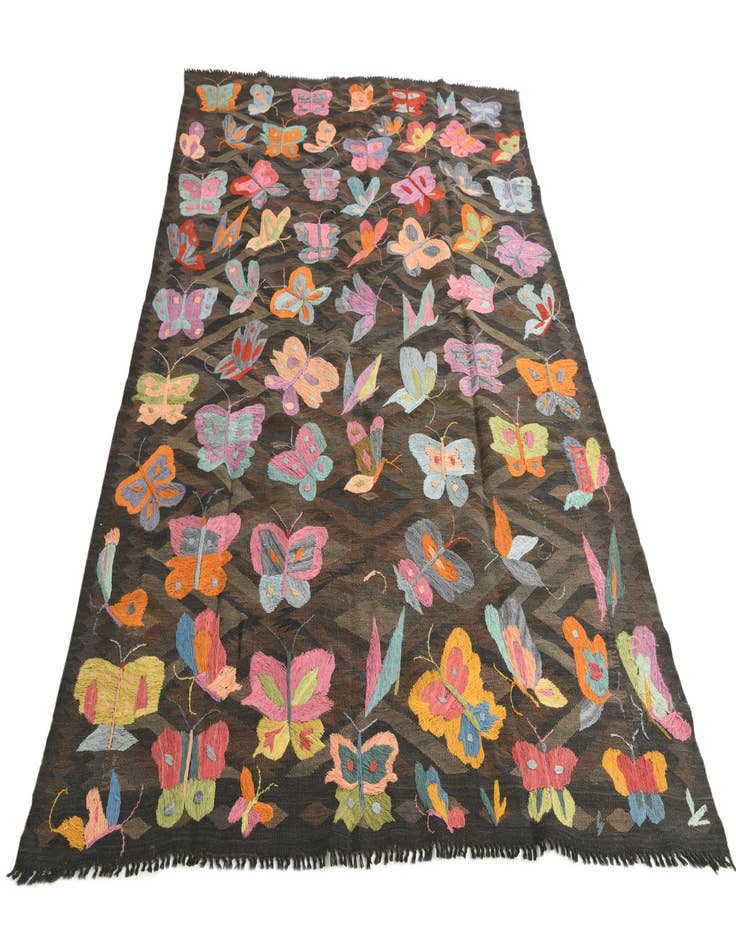 Detail image of  5' 7 x 8' 2  Hand Woven Kilim Suzani Wool Rug