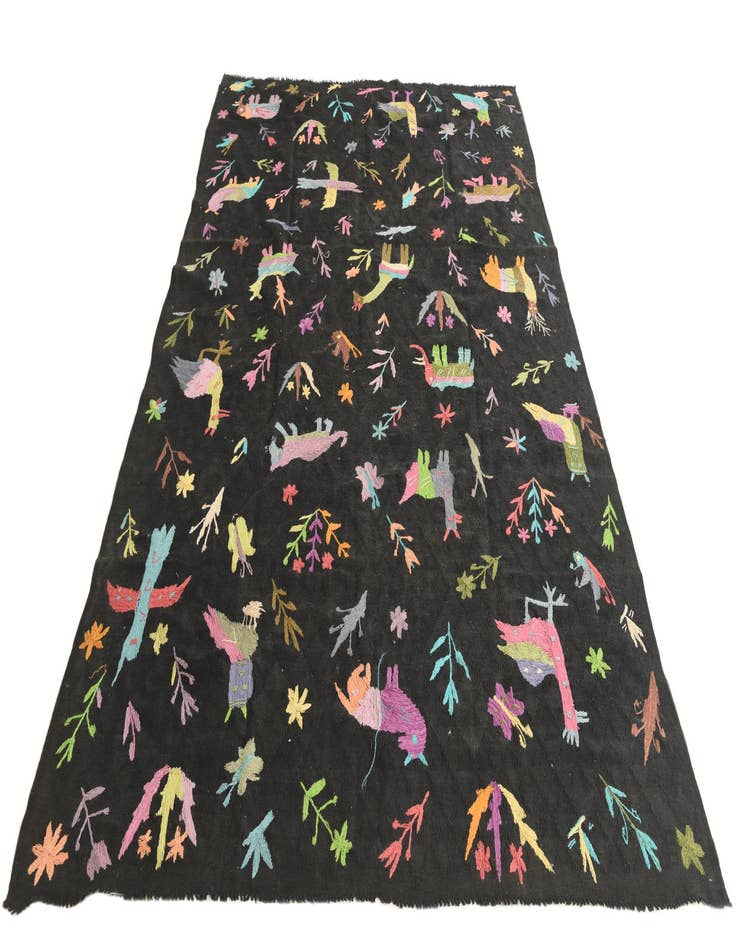 Detail image of  6' x 9' 5  Hand Woven Kilim Suzani Wool Rug