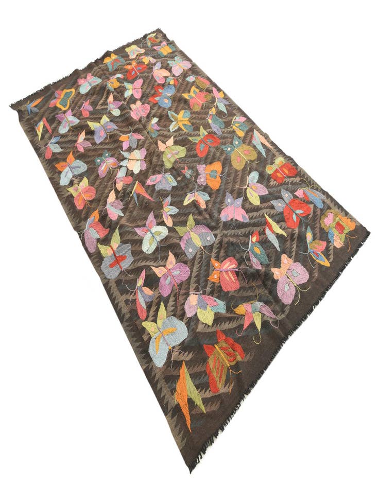 Detail image of  5' x 8' 3  Hand Woven Kilim Suzani Wool Rug