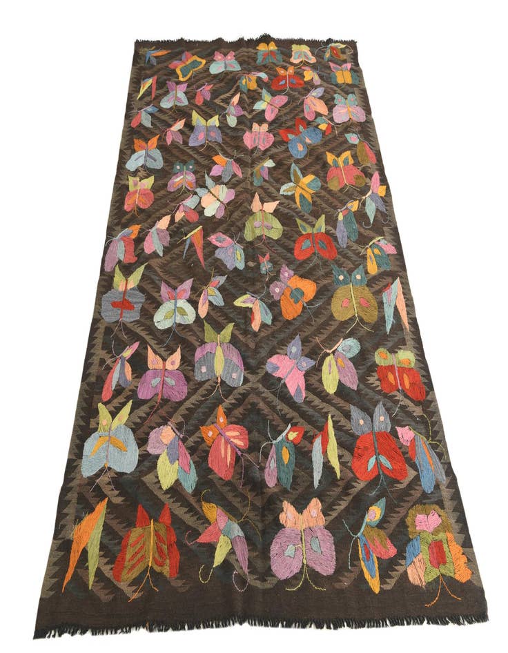 Detail image of  5' x 8' 3  Hand Woven Kilim Suzani Wool Rug