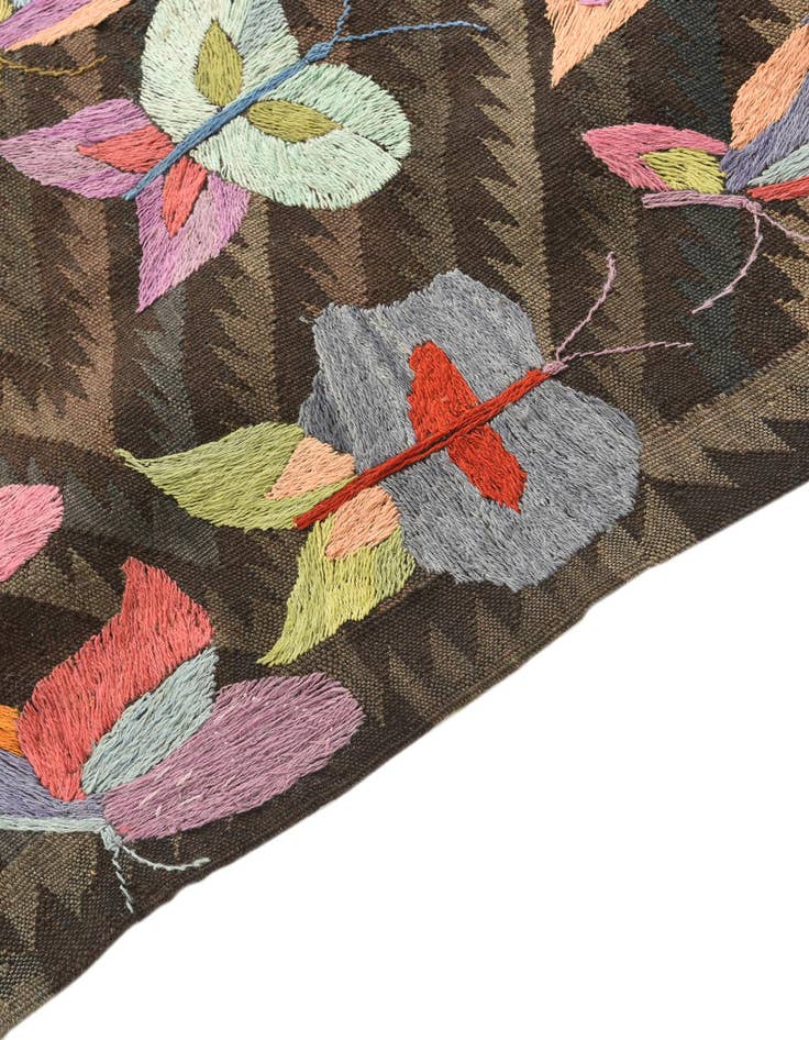 Detail image of  5' x 8' 3  Hand Woven Kilim Suzani Wool Rug