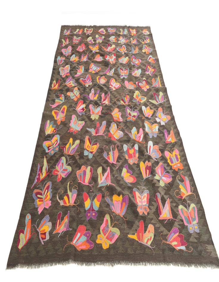 Detail image of  6' 1 x 9' 7  Hand Woven Kilim Suzani Wool Rug